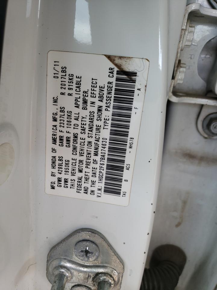1HGCP2F67BA074630 2011 Honda Accord Se