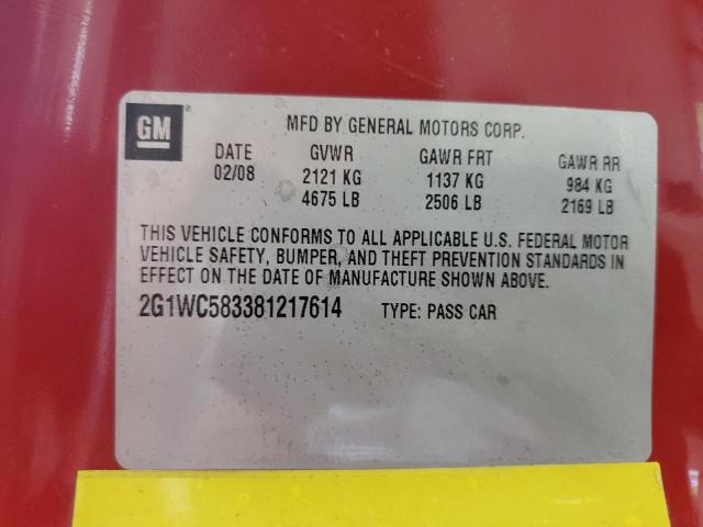 2008 Chevrolet Impala Lt VIN: 2G1WC583381217614 Lot: 54536864