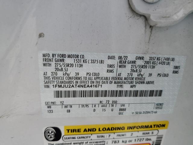 1FMJU2AT4NEA41671 Ford Expedition  14