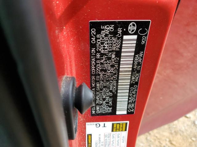 2020 TOYOTA PRIUS L - JTDKARFU5L3124112