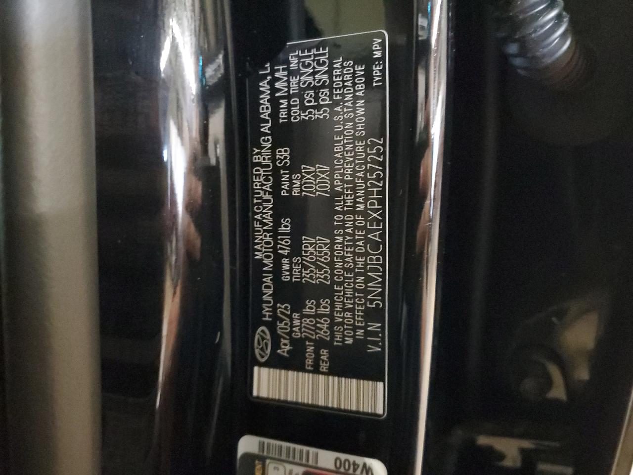 5NMJBCAEXPH257252 2023 Hyundai Tucson Sel