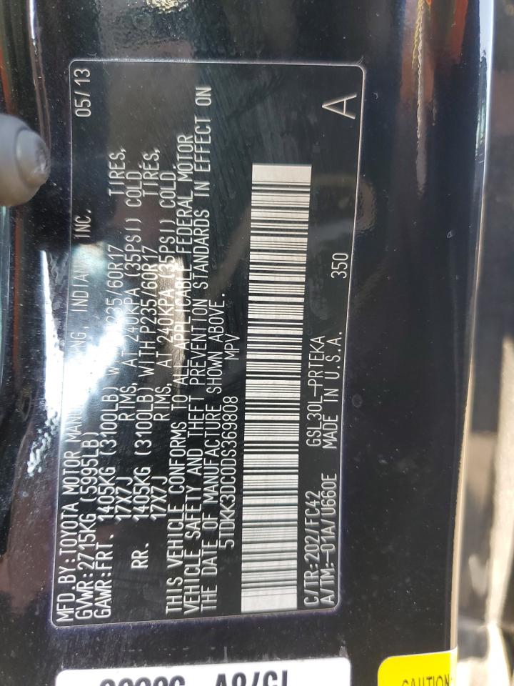 5TDKK3DC0DS369808 2013 Toyota Sienna Le