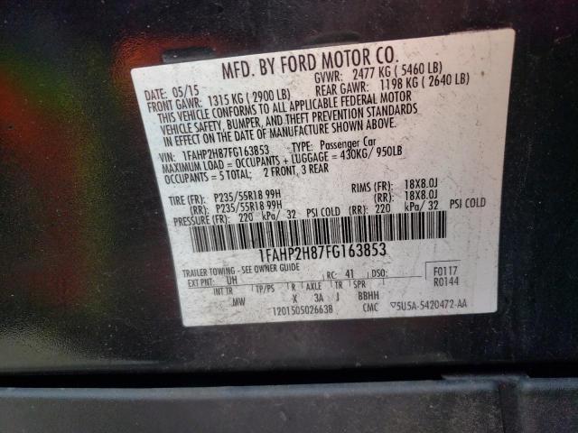 2015 Ford Taurus Sel VIN: 1FAHP2H87FG163853 Lot: 55103364