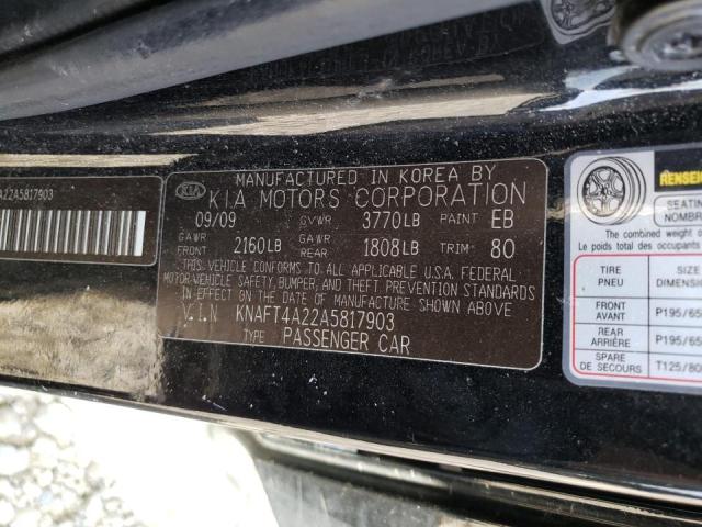 2010 Kia Forte Lx VIN: KNAFT4A22A5817903 Lot: 52048444