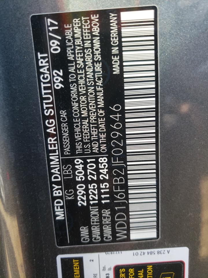 WDD1J6FB2JF029646 2018 Mercedes-Benz E 400