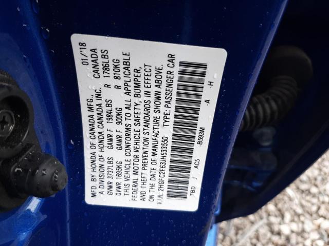 2018 Honda Civic Lx VIN: 2HGFC2F63JH533550 Lot: 55571904