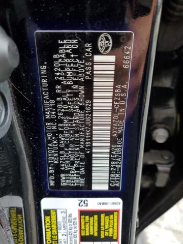 VIN 4T1B11HK7JU621629 2018 Toyota Camry, L no.12