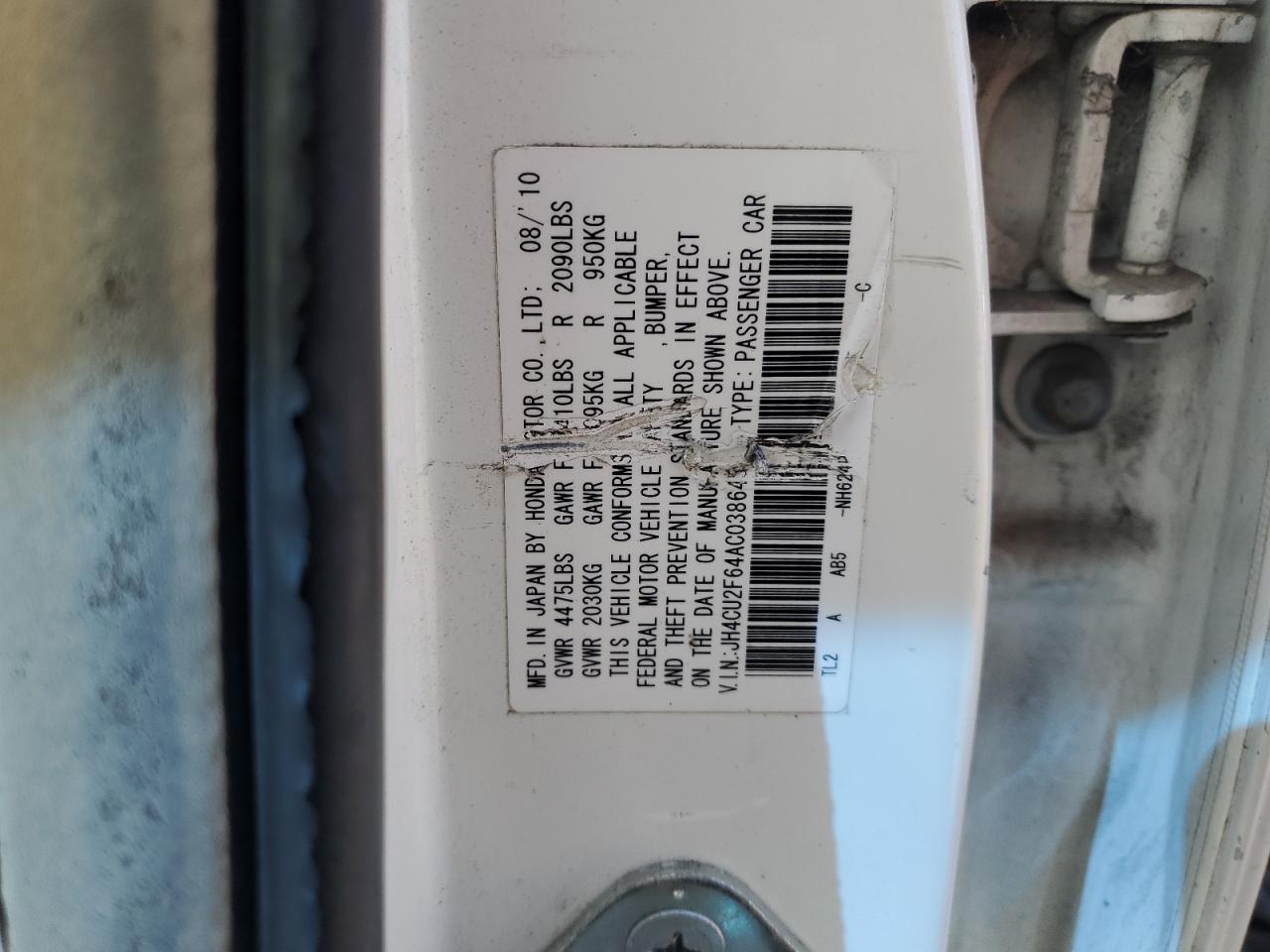 JH4CU2F64AC038645 2010 Acura Tsx