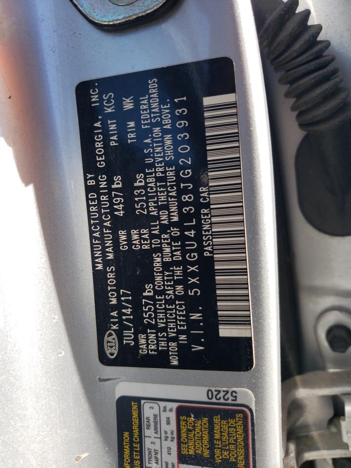 5XXGU4L38JG203931 2018 Kia Optima Ex