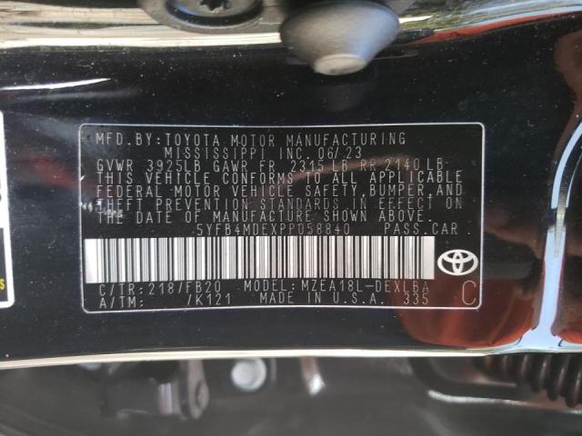 2023 Toyota Corolla Le VIN: 5YFB4MDEXPP058840 Lot: 54286474