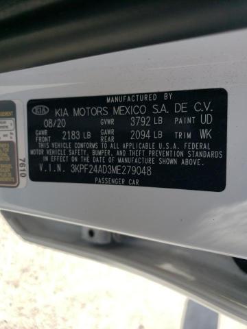 2021 Kia Forte Fe VIN: 3KPF24AD3ME279048 Lot: 54170124