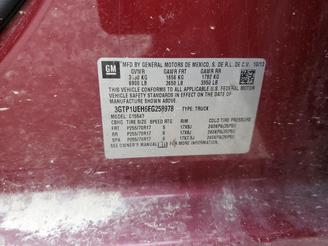 3GTP1UEH6EG258978 2014 GMC Sierra C1500 Sle