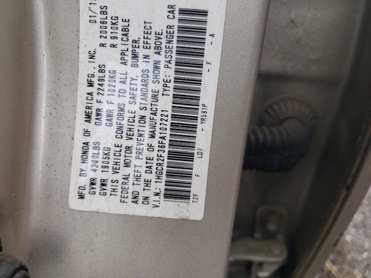 1HGCR2F36FA107221 2015 Honda Accord Lx