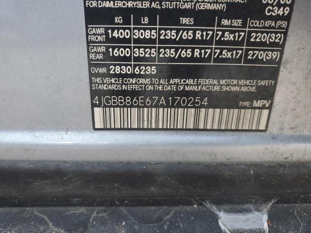 2007 Mercedes-Benz Ml 350 VIN: 4JGBB86E67A170254 Lot: 55087344