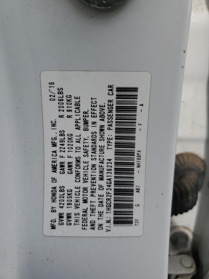 1HGCR2F34GA136234 2016 Honda Accord Lx