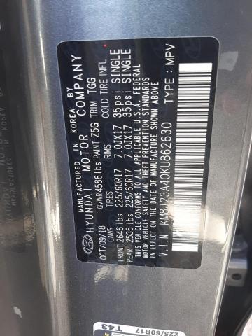 2019 Hyundai Tucson Se VIN: KM8J23A40KU862630 Lot: 56132694