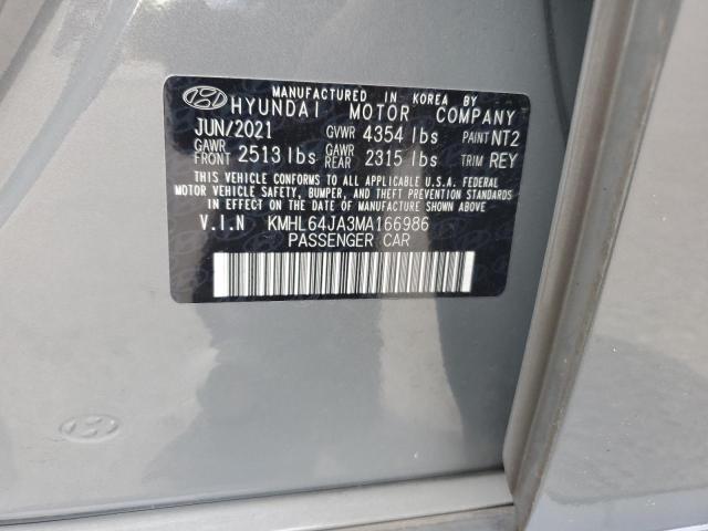 2021 Hyundai Sonata Sel VIN: KMHL64JA3MA166986 Lot: 54559354