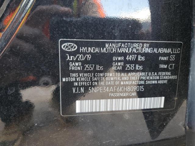 5NPE34AF6KH809015 2019 HYUNDAI SONATA - Image 12