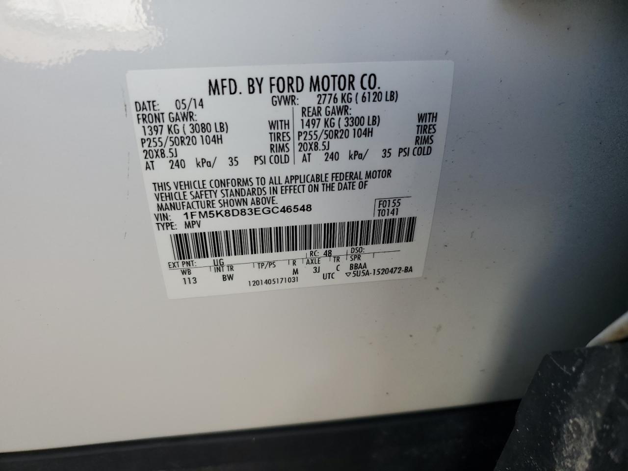 1FM5K8D83EGC46548 2014 Ford Explorer Xlt