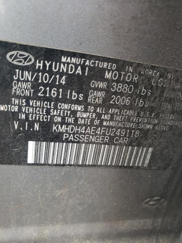 2015 Hyundai Elantra Se VIN: KMHDH4AE4FU249118 Lot: 55283484