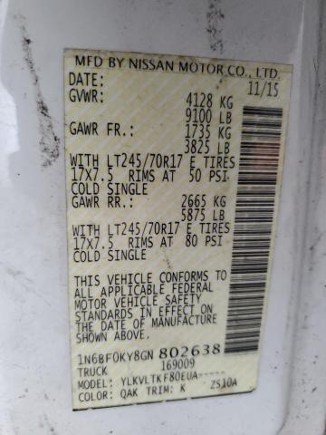 2016 NISSAN NV 1500 S - 1N6BF0KY8GN802638
