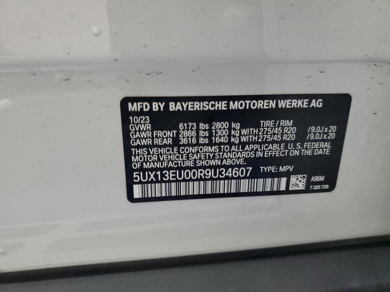 5UX13EU00R9U34607 2024 BMW X5 Sdrive 40I