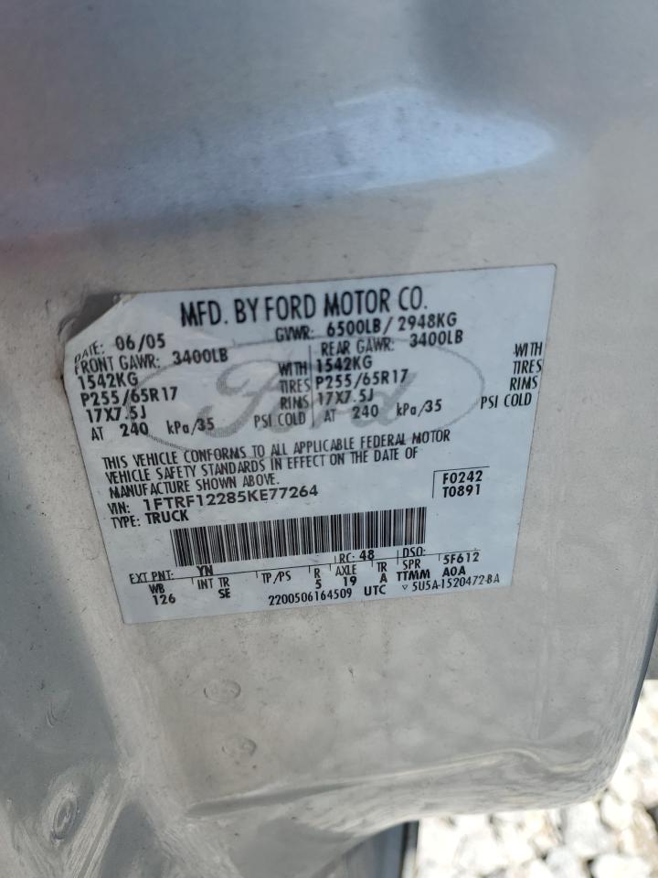 1FTRF12285KE77264 2005 Ford F150 1FTRF12285KE77264 2005 Ford F150