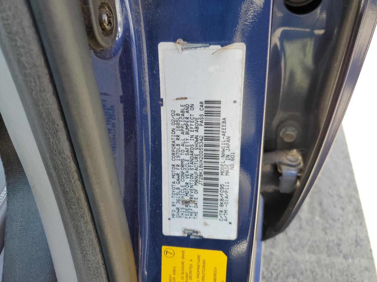 JT2BK18UX20055342 2002 Toyota Prius