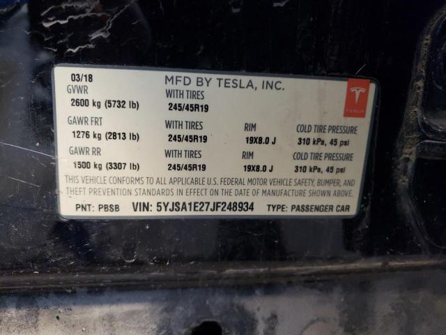 5YJSA1E27JF248934 2018 TESLA MODEL S - Image 12