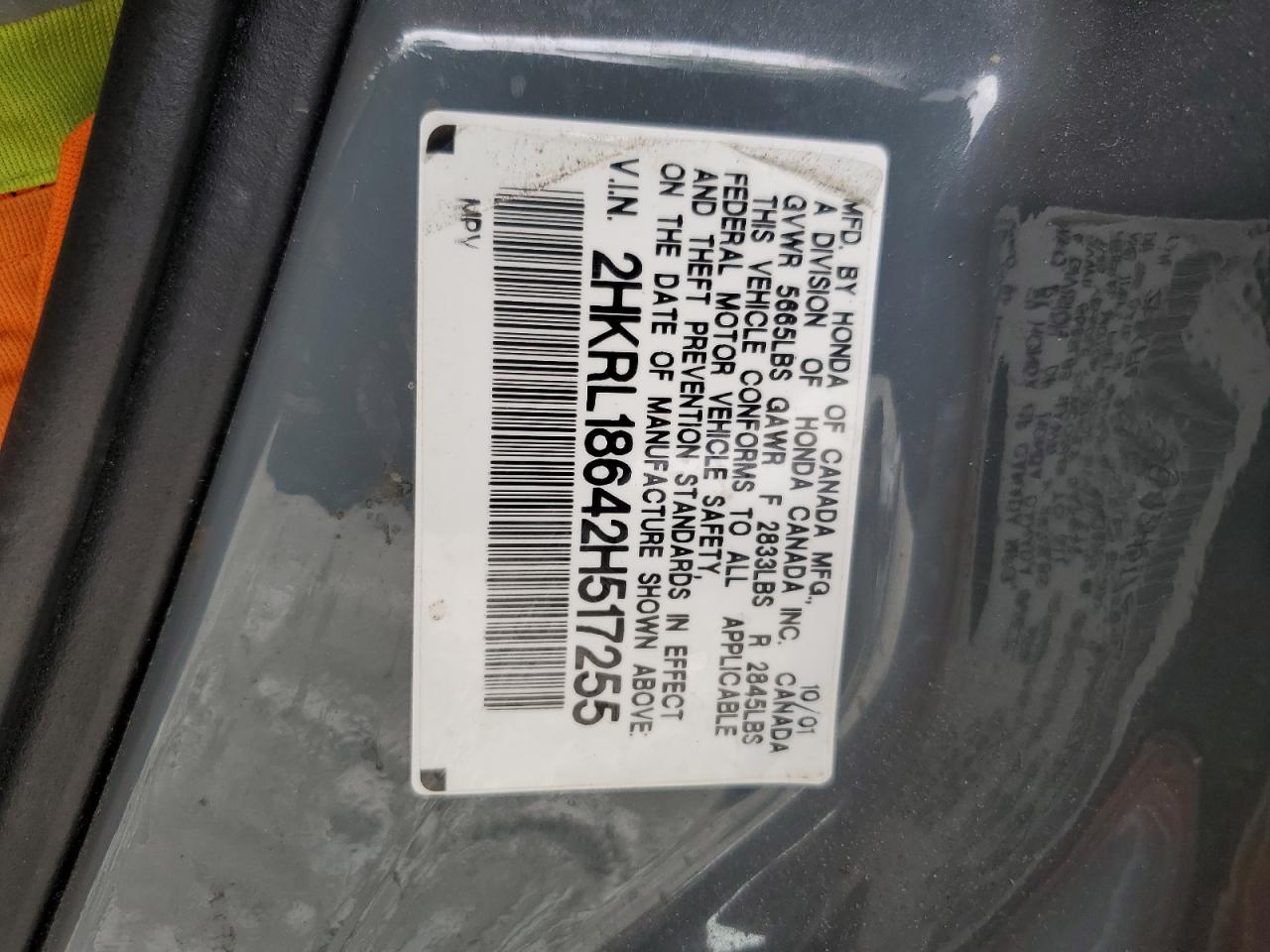 2HKRL18642H517255 2002 Honda Odyssey Ex