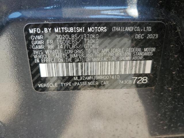 2024 MITSUBISHI MIRAGE SE ML32AWHJ9RH007410