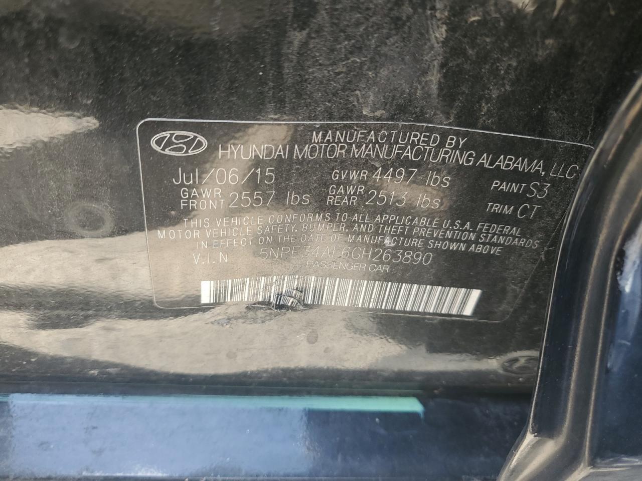 5NPE34AF6GH263890 2016 Hyundai Sonata Sport