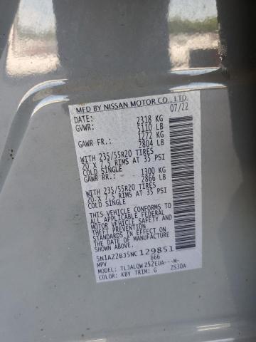 2022 Nissan Murano Sv VIN: 5N1AZ2BJ5NC129851 Lot: 56703694