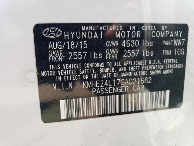 2016 Hyundai Sonata Hybrid VIN: KMHE24L17GA021682 Lot: 56822774