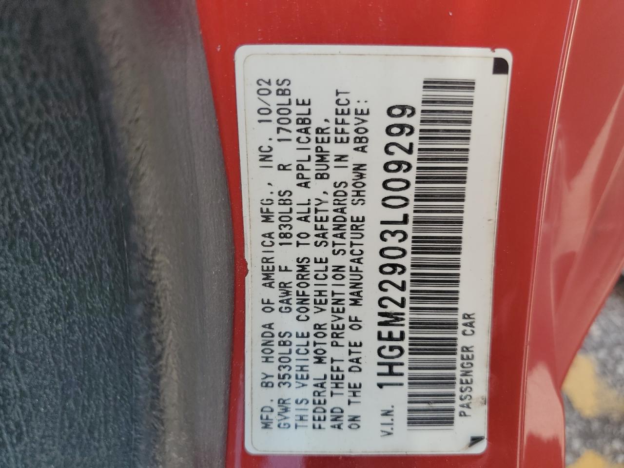 1HGEM22903L009299 2003 Honda Civic Ex