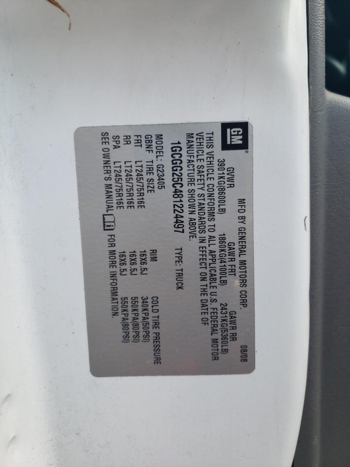 1GCGG25C481224497 2008 Chevrolet Express G2500