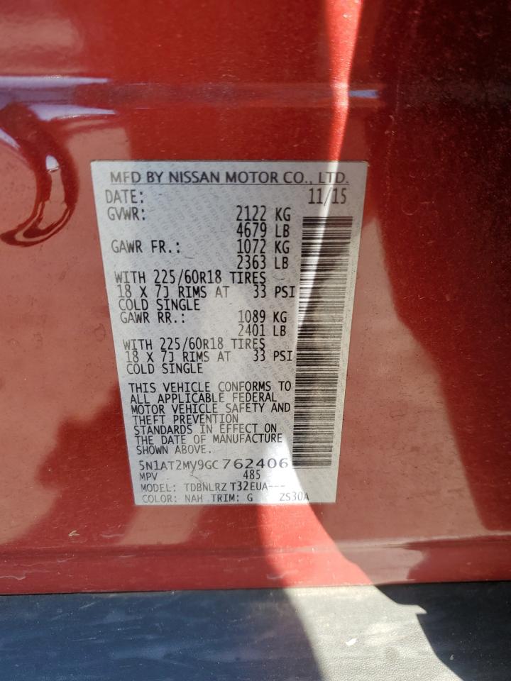 5N1AT2MV9GC762406 2016 Nissan Rogue S