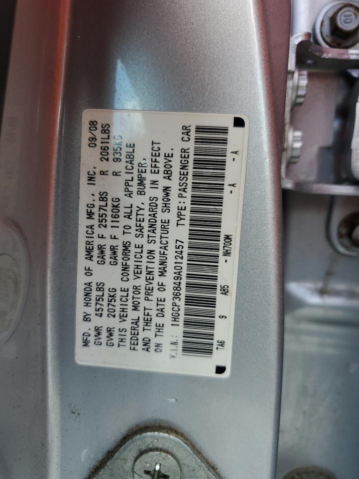 1HGCP36849A012457 2009 Honda Accord Exl