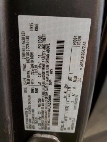 2021 Ford Escape Sel VIN: 1FMCU9H99MUA20900 Lot: 55667454