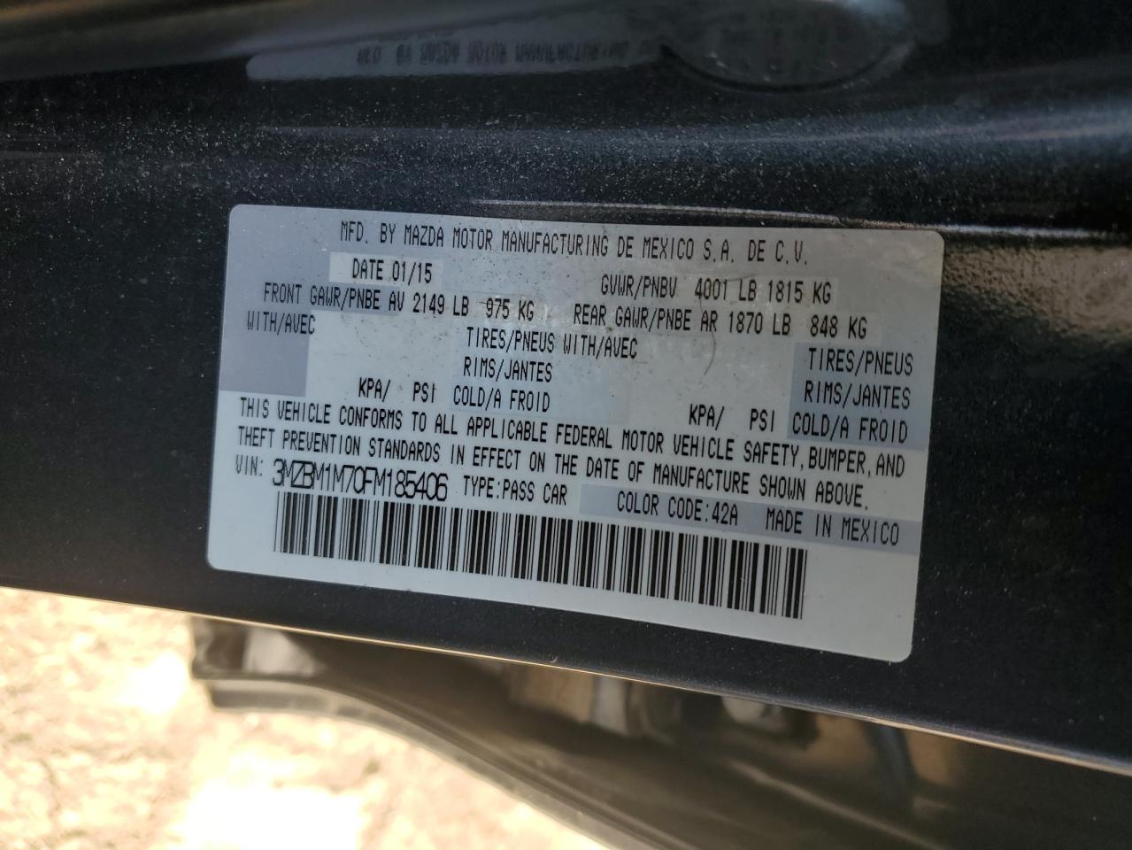 3MZBM1M70FM185406 2015 Mazda 3 Grand Touring