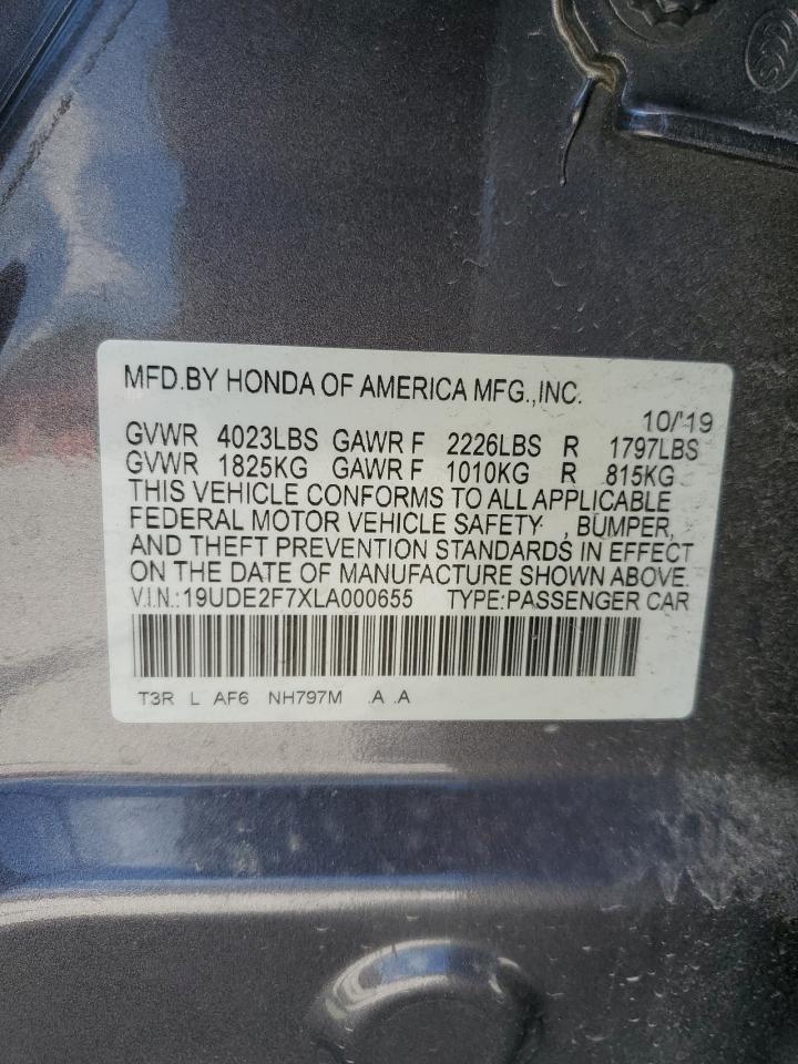 19UDE2F7XLA000655 2020 Acura Ilx Premium