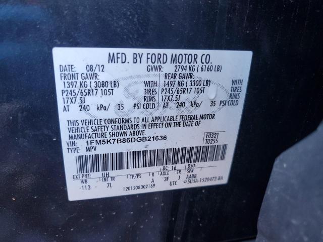 2013 Ford Explorer VIN: 1FM5K7B86DGB21636 Lot: 56637464