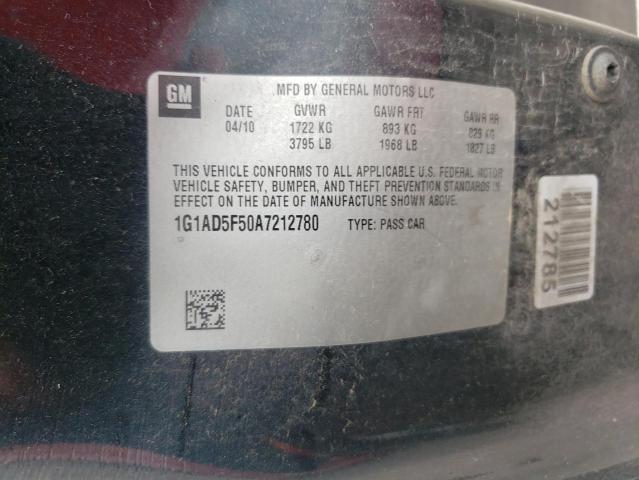 2010 Chevrolet Cobalt 1Lt VIN: 1G1AD5F50A7212780 Lot: 53532554