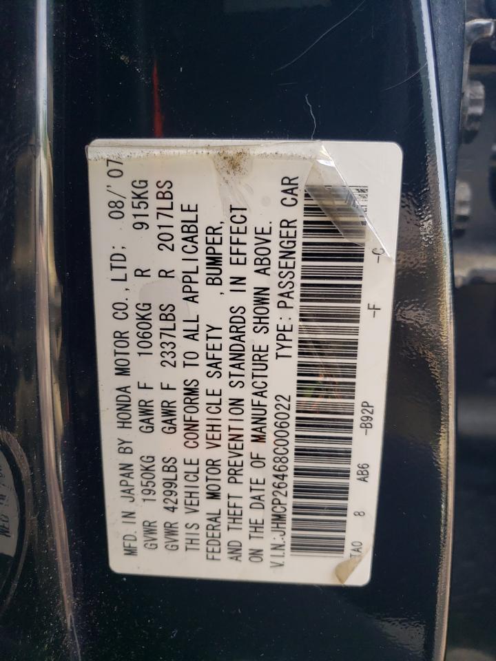 JHMCP26468C006022 2008 Honda Accord Lxp