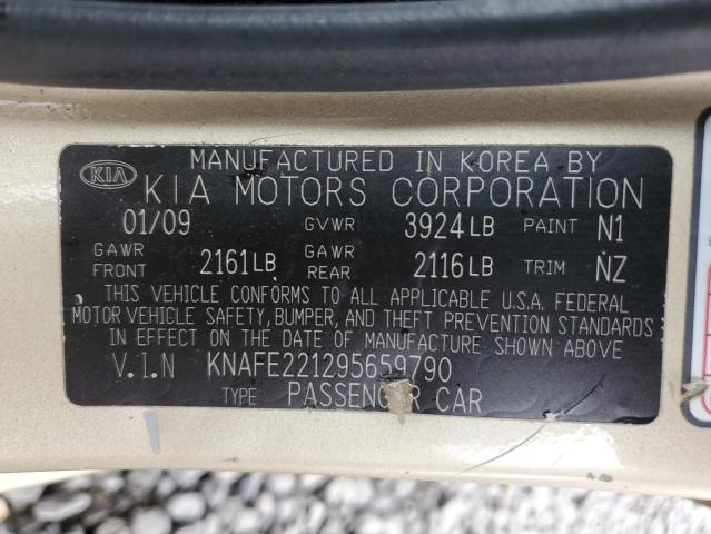 2009 Kia Spectra Ex VIN: KNAFE221295659790 Lot: 56635634