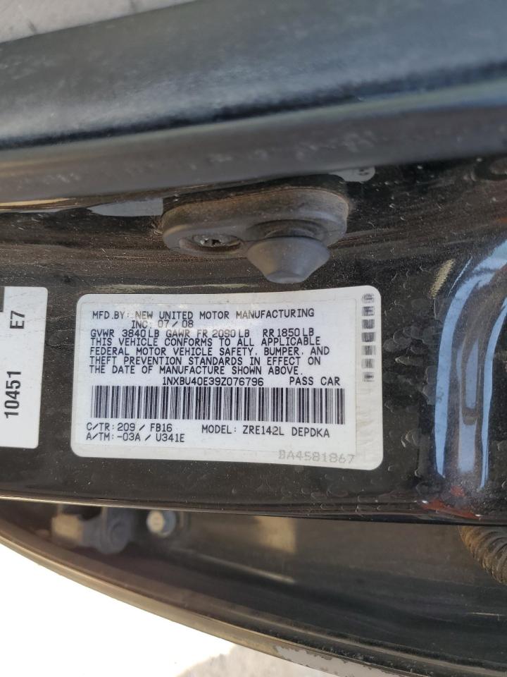 1NXBU40E39Z076796 2009 Toyota Corolla Base