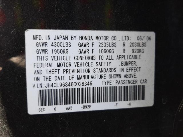 2006 Acura Tsx VIN: JH4CL96846C028346 Lot: 54278774