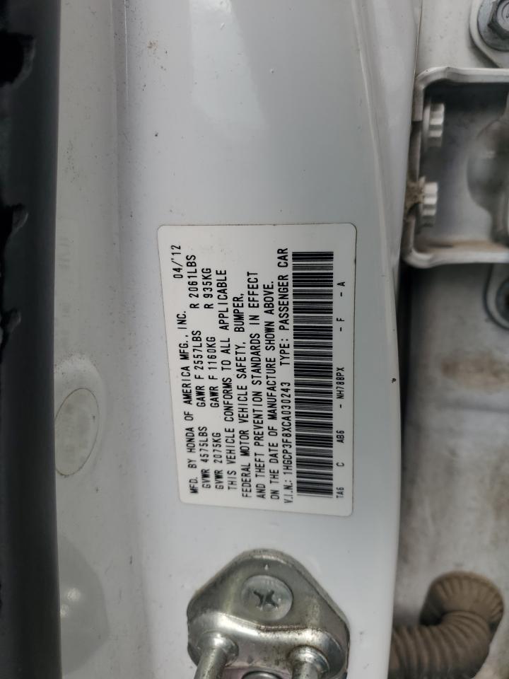 1HGCP3F8XCA030243 2012 Honda Accord Exl