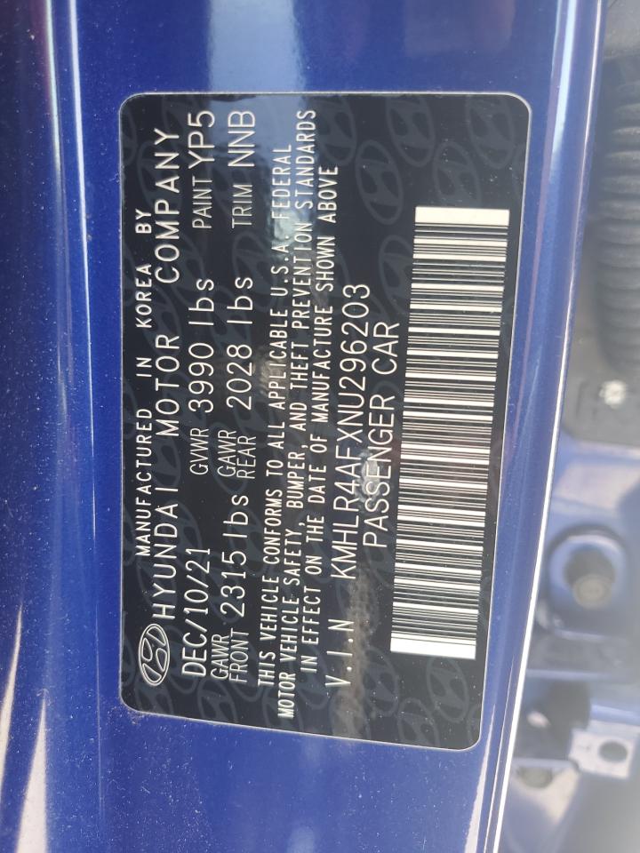 KMHLR4AFXNU296203 2022 Hyundai Elantra N Line