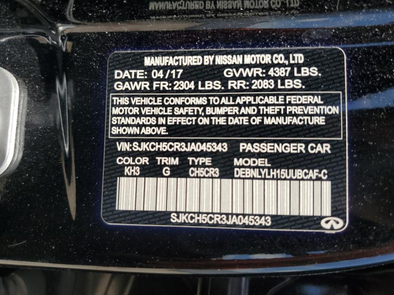 SJKCH5CR3JA045343 2018 Infiniti Qx30 Base